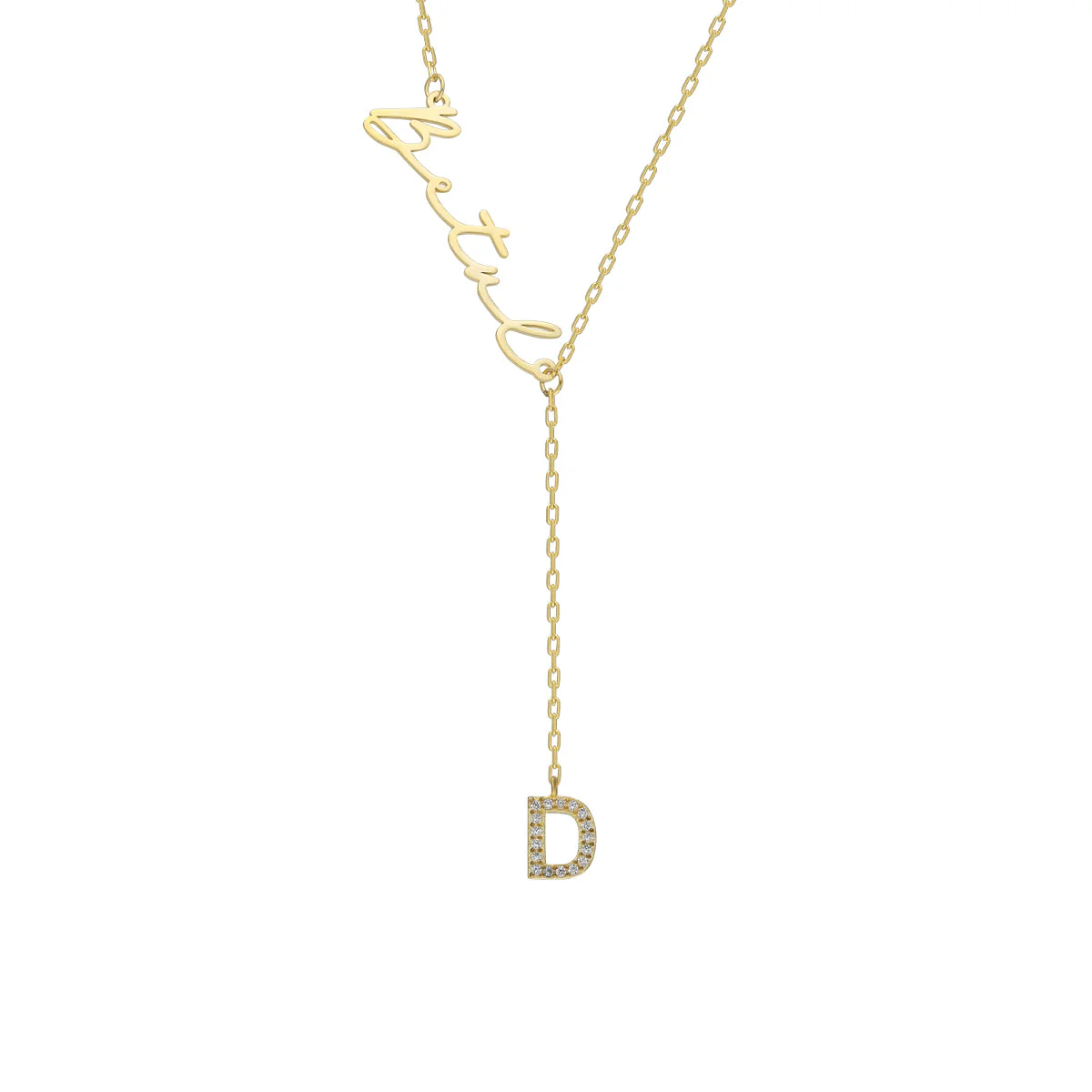 Namenskette Y mit Zirkonia Buchstabe