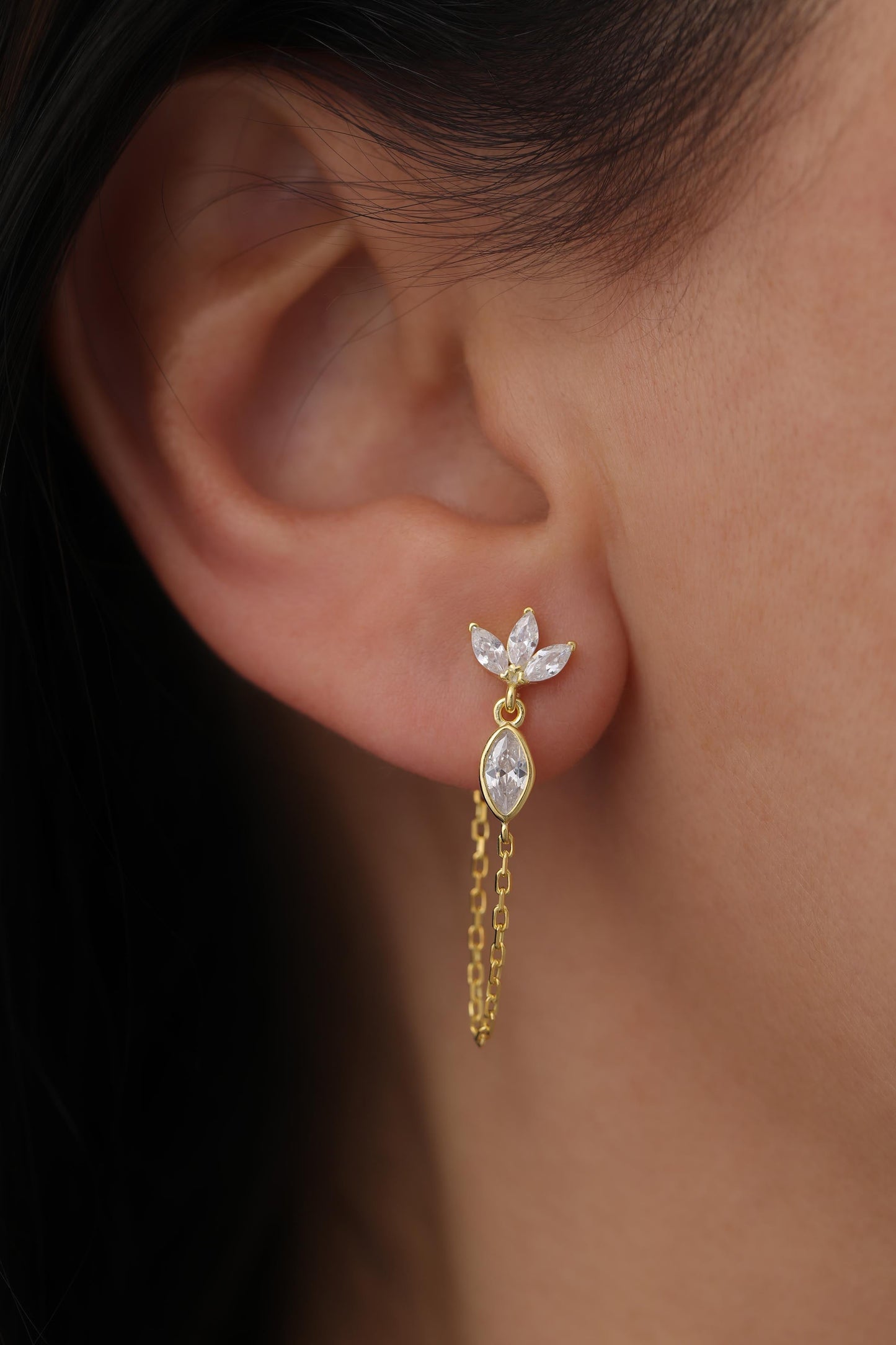 Lotus Chain Ohrringe