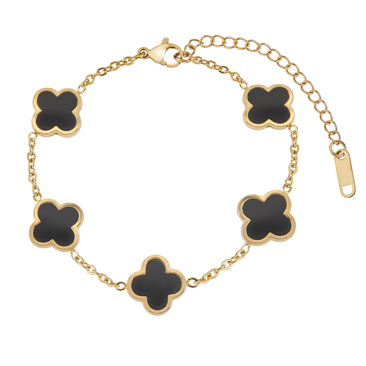 Black Multiple smooth Leaf Armband