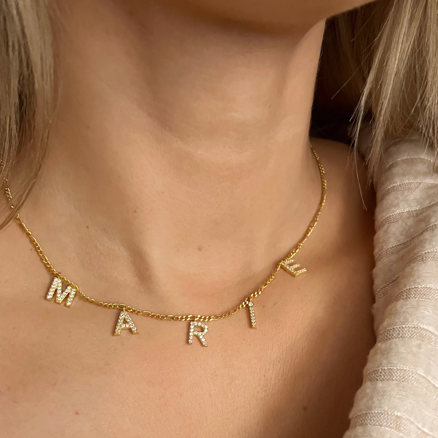 Buchstaben Choker mit Zirkonia