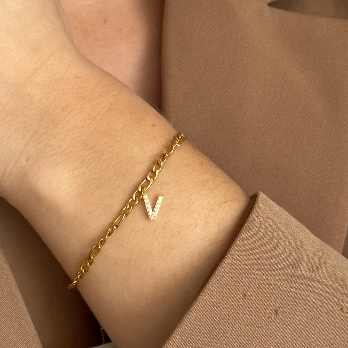 Armband Figaro mit Buchstabe