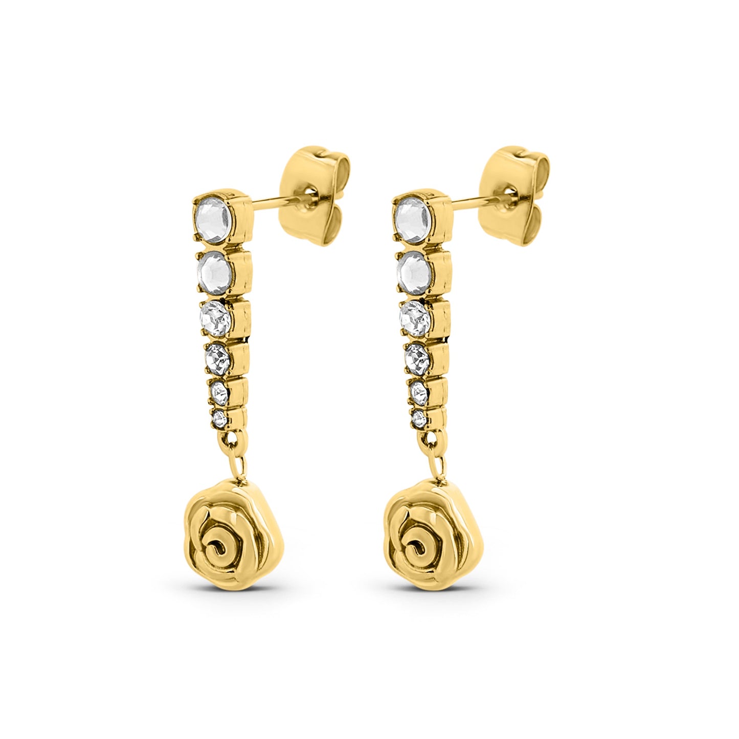 Zirkonia Rose Ohrringe