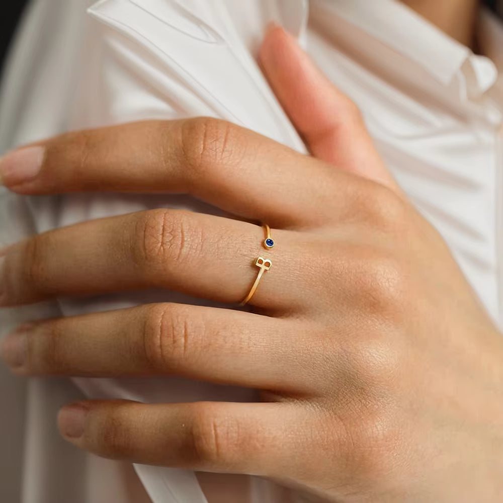 Birthstones Letter Ring