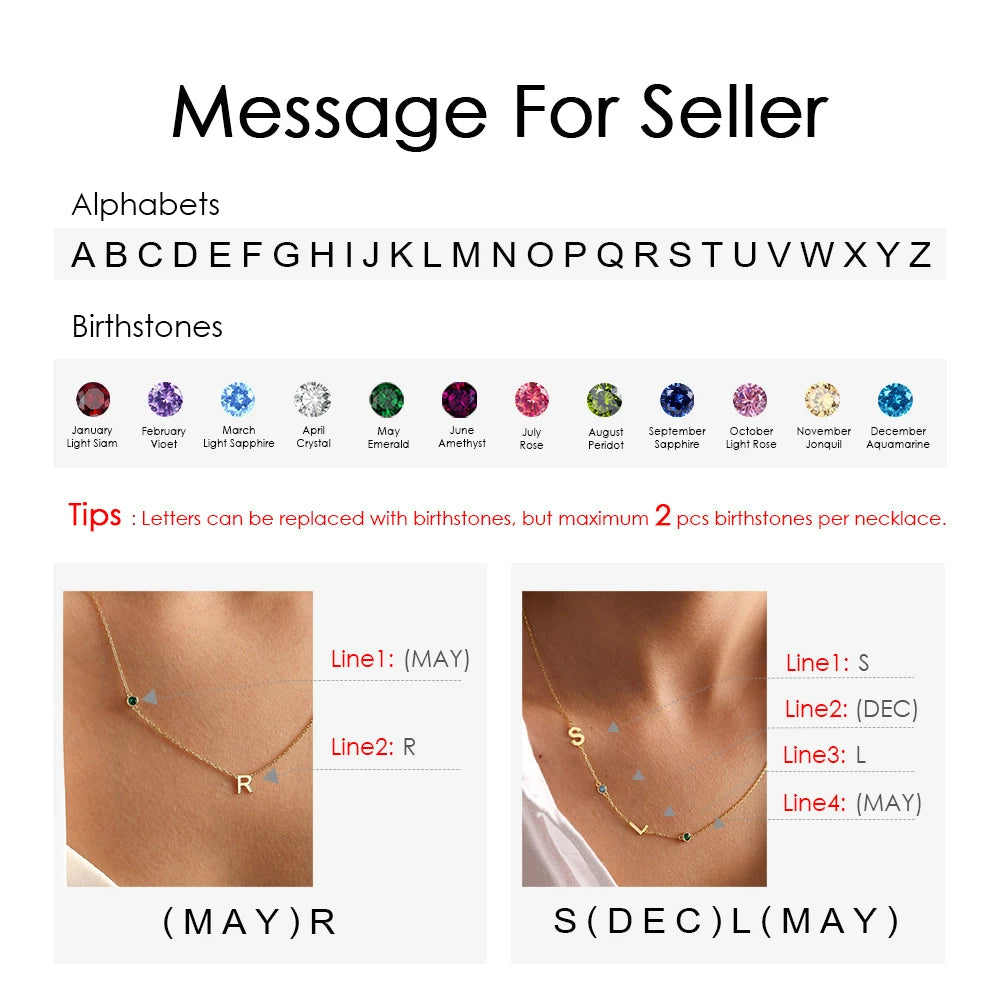Birthstones Letter Halskette